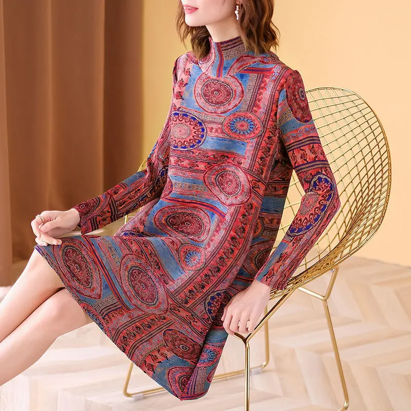 Spring And Autumn Fashion High end Printed Dress 2022 New Temperament