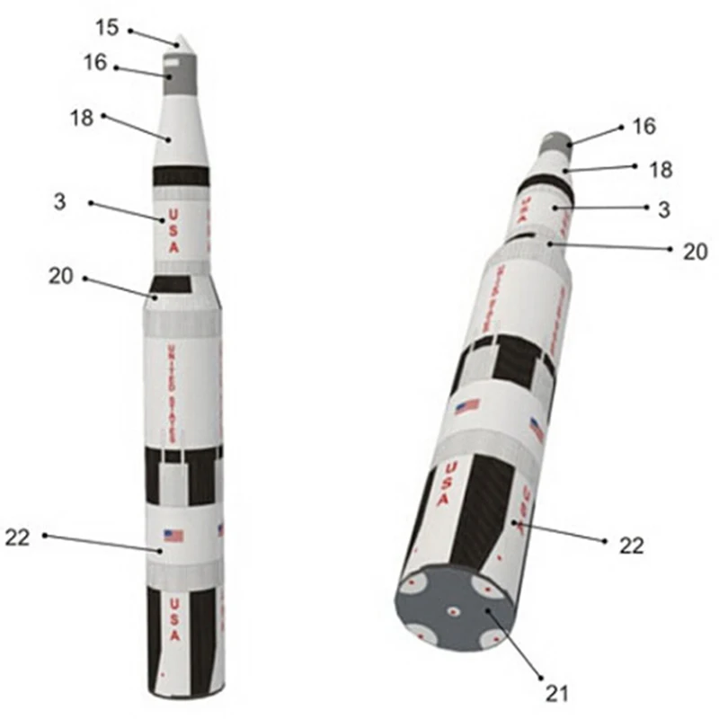 Поделки, головоломка, руководство, космос, 3D Бумага для оригами, 37 см, 1:300, Сатурн V, ракета, бумажная модель, художественная игрушка