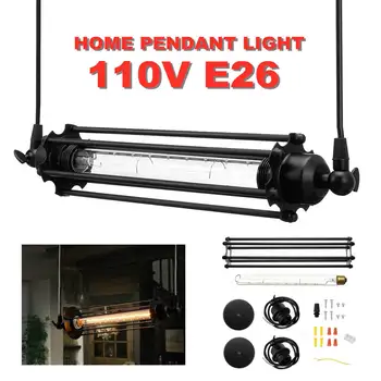 

110V Vintage Industrial Pendant Lamp Kitchen Bar Hanging Chain Light Wall Lamp E26
