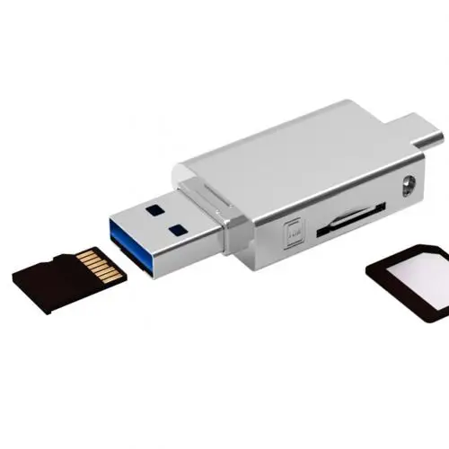 USB 3,0 карта для huawei NM кард-ридер type-c компьютер два в одном цинковый сплав TF/NM карта мульти диск письмо для ноутбука флешка - Цвет: Серебристый