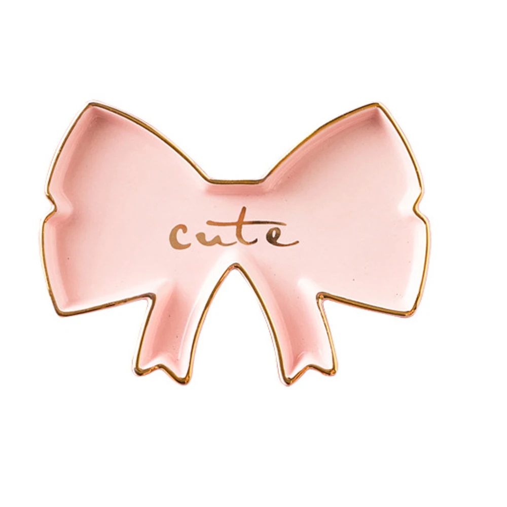 Bow Pink Ювелирный лоток для украшений Панель Мода керамическая подставка ожерелье креативные серьги - Цвет: Bow Pink