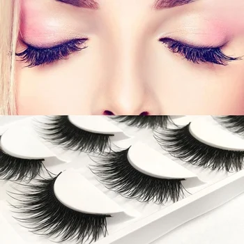 

5 pairs New fashion False Eyelash Curl Eyelash Artificial Extension Makeup Eyelashes Thick Fiber Natural False Eyelash