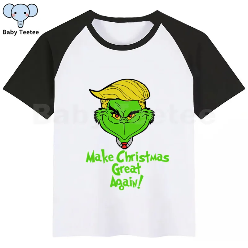 BlackK Grinch/Новинка; футболка для мальчиков; рубашки для девочек с милым животным принтом; детская Удобная футболка с круглым вырезом; одежда с короткими рукавами для мальчиков и девочек - Цвет: BlackK