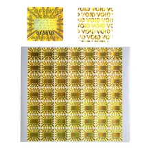 Autocollant vierge de garantie, étiquette adhésive holographique avec numéro de série, 20x20mm, sceau de sécurité inviolable 