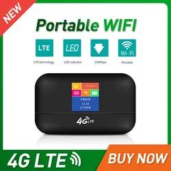 UNIWA – routeur Wifi 3G/4G LTE débloqué, avec emplacement pour carte SIM, écran LCD, Hotspot Mobile, batterie 3000mAH, jusqu'à 10 utilisateurs 