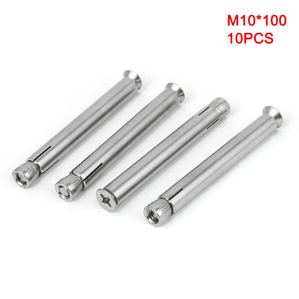 10 шт. M6/M8/M10 нить длинный винт с потайной плоской головкой анкерные болты расширения Нержавеющая сталь ALI88 - Габаритные размеры: m10x100