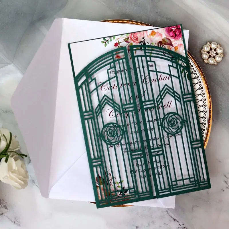  20 Pcs European Style Wedding Invitation Cards with Seals Envelopes Kits Supply - 4.00057E+12