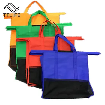 

New 4pcs Cart Trolley Supermarket Shopping Bag Grocery Grab Shopping Bags Foldable Tote Eco-friendly Reusable Supermarket Bags
