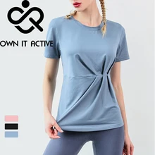 Быстросохнущий стрейчевый облегающий топ для йоги для женщин Спортивная футболка для спортзала фитнес-рубашка для йоги беговые футболки женские спортивные топы Deporte Mujer