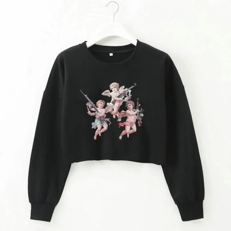 Black 1 Однотонный укороченный топ, спортивные рубашки для йоги, женские весенне-осенние толстовки с длинным рукавом и круглым воротником, спортивные футболки для фитнеса, тренажерного зала, тренировок - Цвет: Black 1