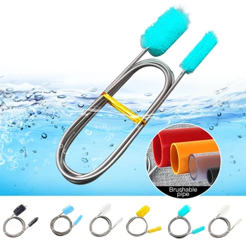 

Air Tube Pipe Cleaning Brush Stainless Steel Water Filter Air Tube Flexible Double Ended Hose Accessories Nylon