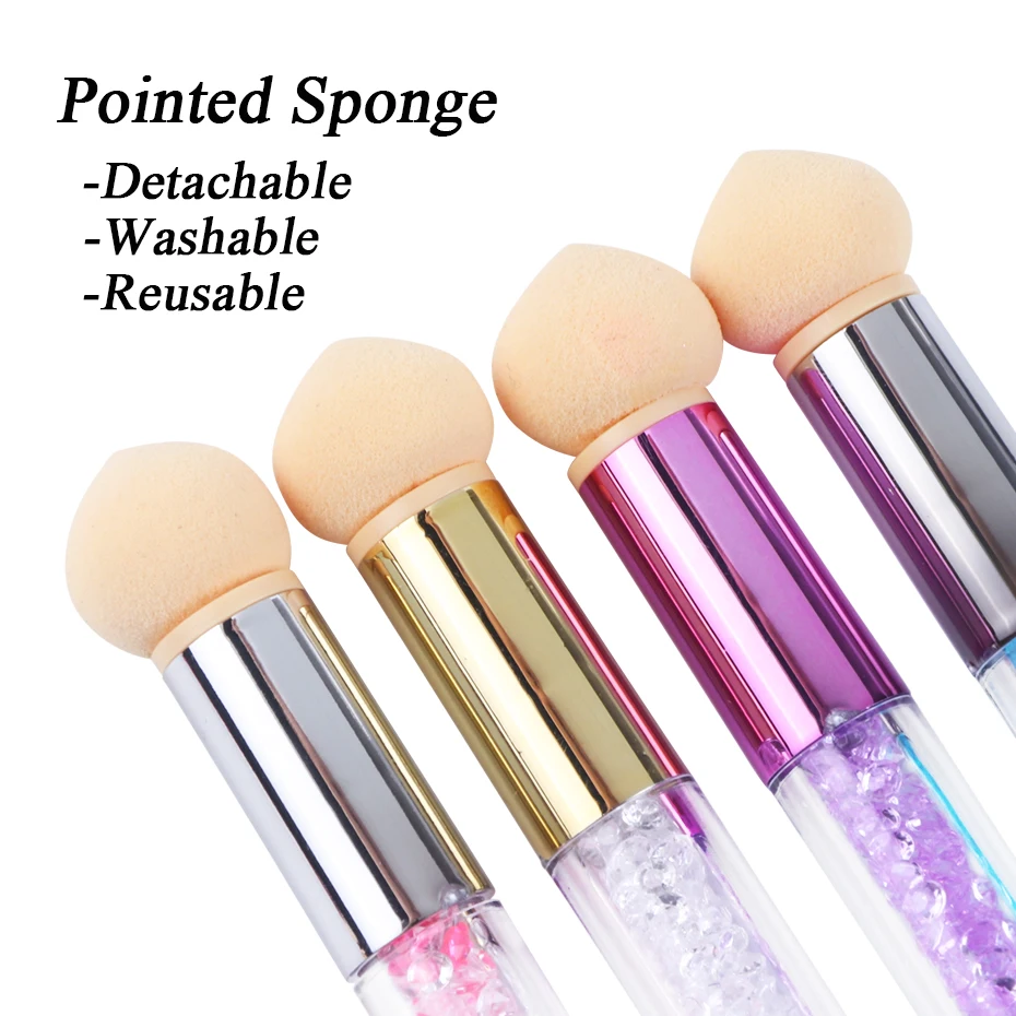 1pc Double Head Nail Brush Gradient Brushes For Nail Art Manicure Tools Sponge Head Bloom Acrylic Gel Nail Polishing Pen LA944-1