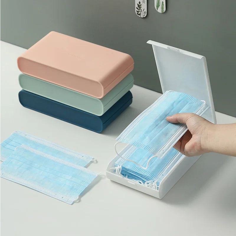 Portable Face Mask Storage Box Office Staff Business Cards Desk Organizer Stationery Pencil Box Case Medicine Paper Napkin