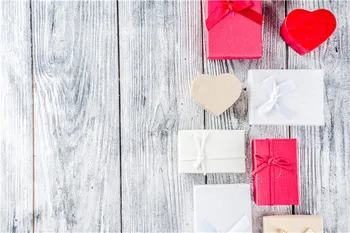 

Vinyl Custom Valentine day Photography Backdrops Prop Floral Rose Wooden Photo Studio Background Q191223-03