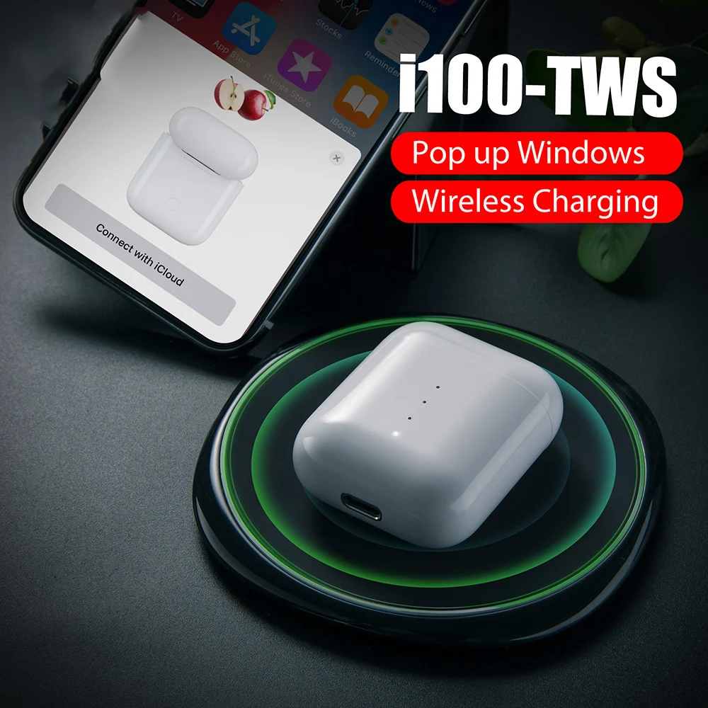 

CASEIER i100 TWS POP-UP Bluetooth Wireless Earphones With Wireless Charging Box auriculares bluetooth inalambrico headphones