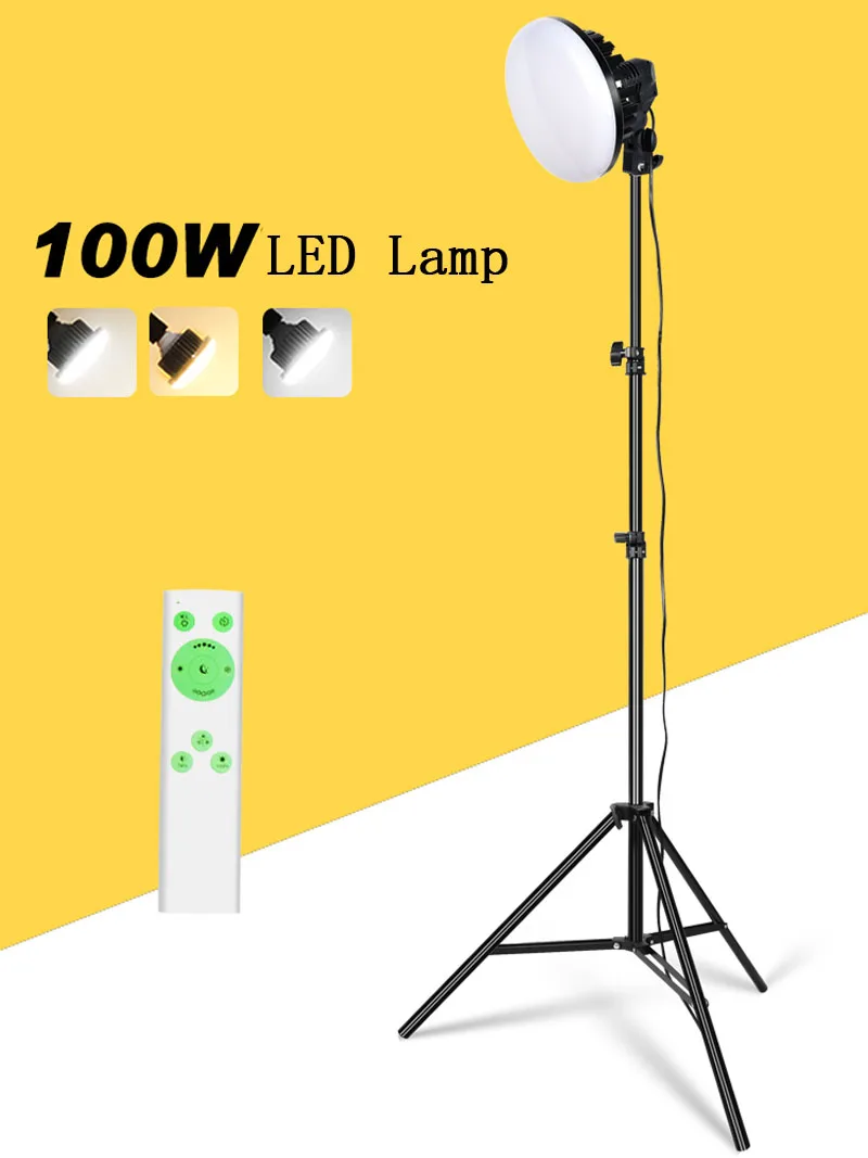

Photo Video Photography 3000k-5500K 220V 100W LED CRI90 Light Stand Boom Arm Continuous Lighting Kits Photo Studio Accessories