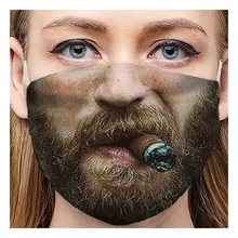 Masque de protection unisexe, série impression drôle d'expression, pour l'équitation en plein air, séchage rapide, réutilisable et lavable, filtres, 1 pièce