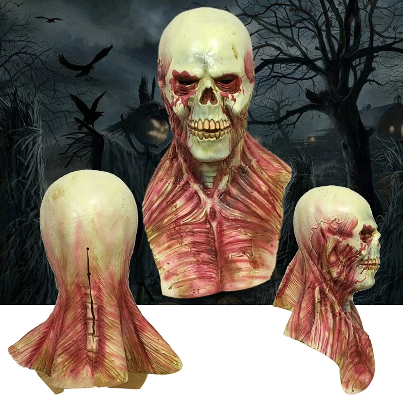 Horror alien Bloody Zombie Mask Melting Face Adult Latex Costume Halloween Scary Prop