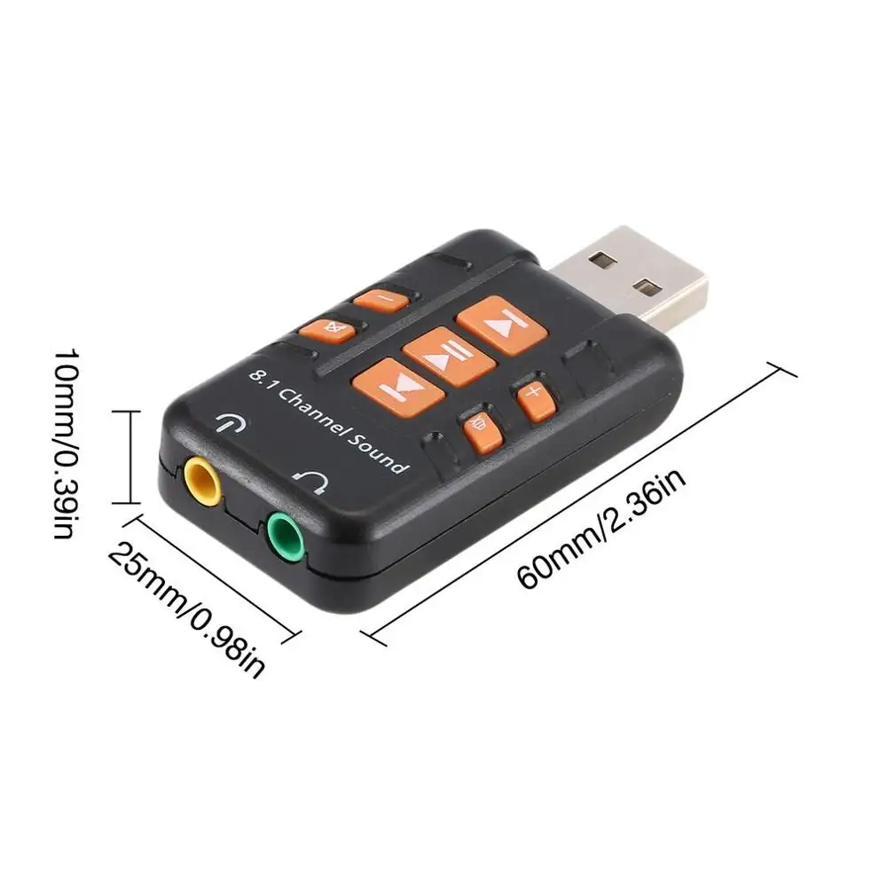 Мини USB 2,0 3D виртуальный внешний 8,1 канал Аудио Звуковая карта адаптер Аудио Звуковая карта портативный мини USB 2,0