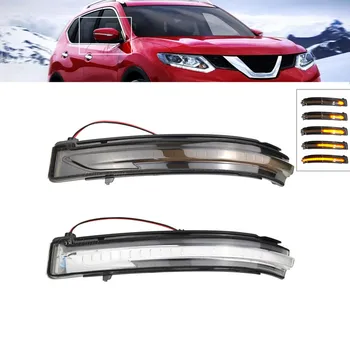 

For Nissan X-Trail Rogue T32 2014 2015 2016 2017 2018 2019 LED Side Mirror Dynamic Turn Signal Sequential Light