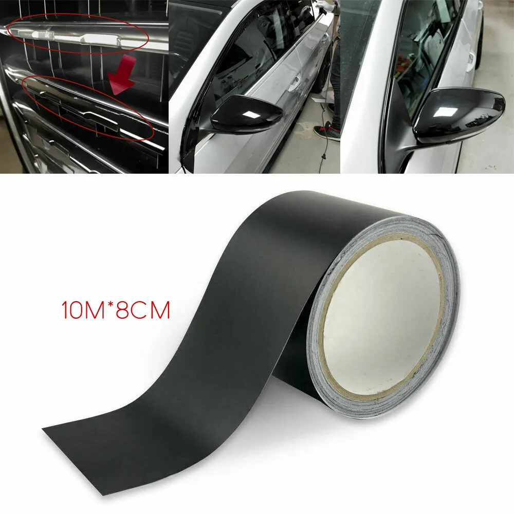 

10M*8cm Sticker Black Out Chrome Delete1 Vinyl Wrap Car Decal Door Windows Rim Sticker Matte Black