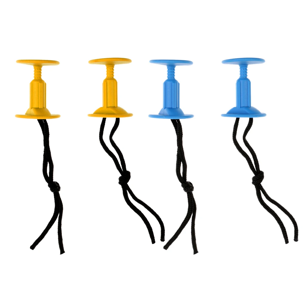 4Pcs/Pack  Surfboard Body Board Threaded Leash Plugs with Cords Strings Water Sports Surfing Accessories