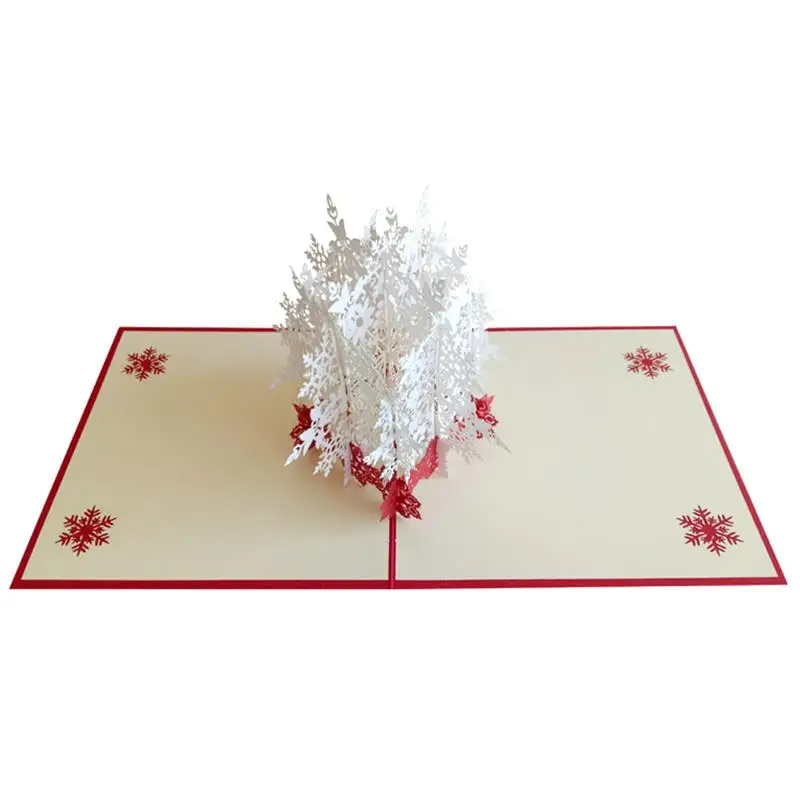Рождественские открытки Снежинка 3D стерео поздравительная открытка бумага Снежинка дерево подарок на день рождения Свадьба Рождество Декор поздравление - Цвет: Snowflake