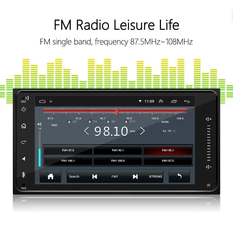 7 дюймов 2 DIN Android 8,1 автомобильная стереосистема Bluetooth gps USB MP5 плеер fm-радио