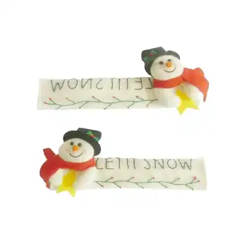 

2PC Christmas Refrigerator Handle Covers Snowman Pattern Door Handle Decorations Doorknob Cover Supplies