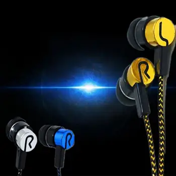 

Noise Isolating Earphone Wired Earphones Jack Standard Reflective Cloth Line In-ear Earbuds without Mic Gift