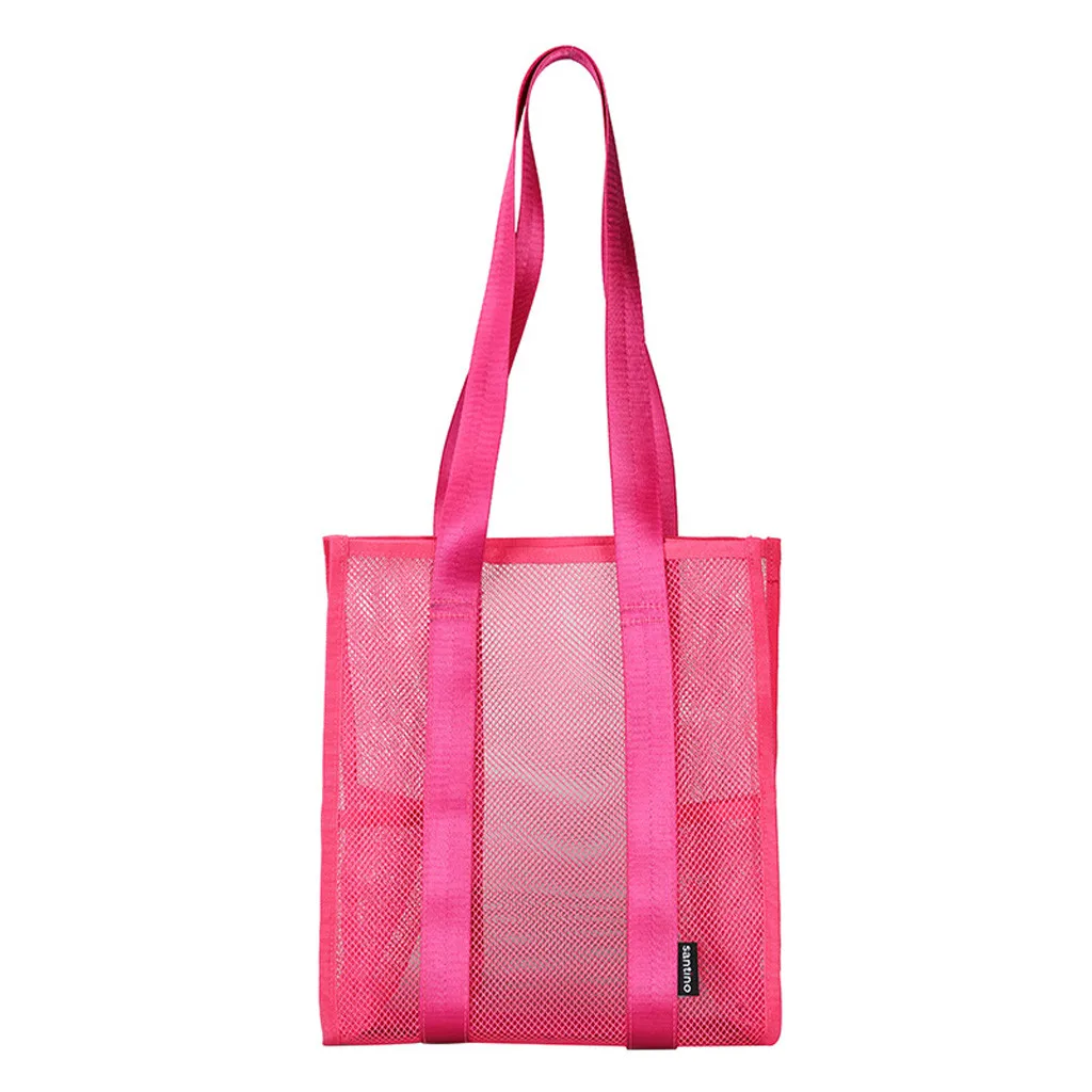 Унисекс сетка сумка-шоппер, сумка для плеча, Однотонная одежда Tote Многоразовые сумки для покупок сумка прозрачная сумка большой Ёмкость Сумки С Короткими Ручками#57