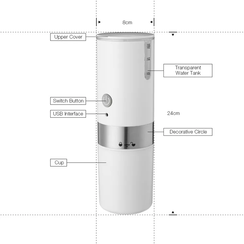 Digoo DG-CF01 Portable USB Electric Coffee Maker Automatic Coffee Machine Built-in Filter Cup For Home Travel Fast Drip Coffee