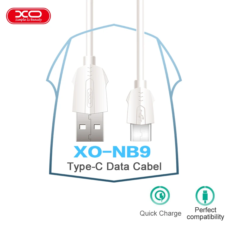 

XO USB Type C Data cable fast charging quick charge type c USB for Huawei xiaomi redmi White clothes good quality Data cable