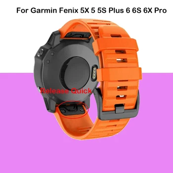 

Watch Strap Quick Release Colorful Silicone Easy fit Replacement Band Strap 20/22/26mm For Garmin Fenix 6 6X 6S Pro 5X 5 5S Plus