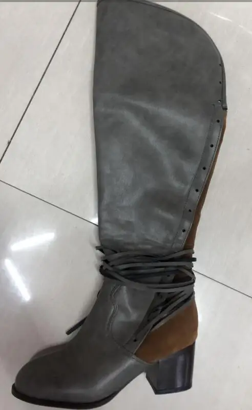 Sapato feminino/женские сапоги; Винтажная обувь до колена из искусственной кожи; Женская обувь в гладиаторском стиле с перекрестной шнуровкой; chaussure TA0066