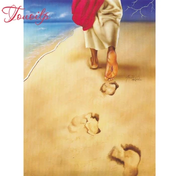 

TOUOILP Full Square/Round Drill 5d diy Diamond Painting"Footprints of Jesus"Embroidery Cross Stitch Mosaic Home Decor Gift