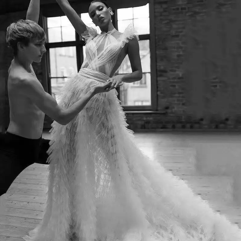 

2019 New Women Elegant black white lace round neck Floor - length Vestido Celebrity Evening Party Bodycon Bandage Dress