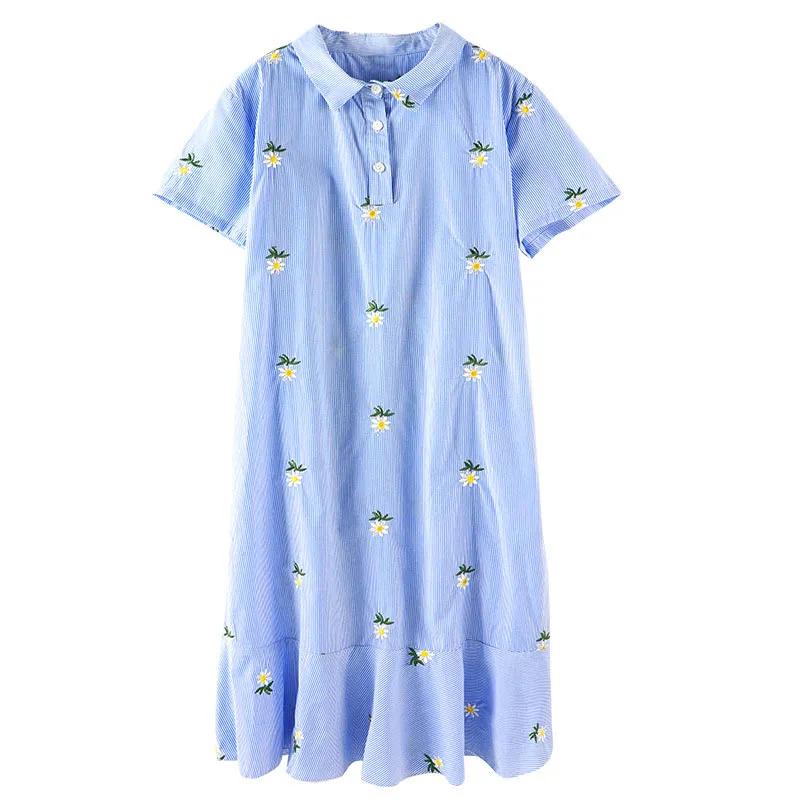 Summer Dress Embroidery Vestido Elegantes Plus-Size Women