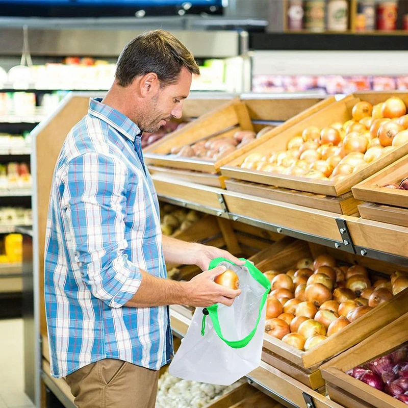 Многоразовые сетчатые продуктовые сумки набор из 12 экологически чистых сетчатых