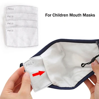 

10Pcs/Set PM2.5 Child Kids Mask Filter 5 Layers Non-woven Activated Carbon Filter paper For Anti Dust Anti Pollution Mouth Masks