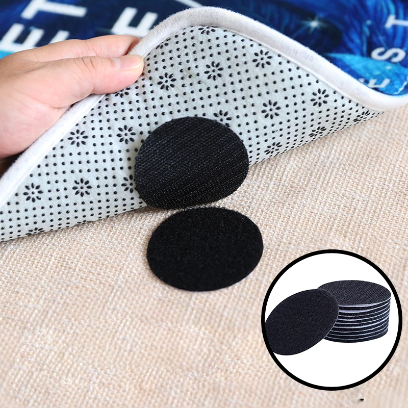 

Hot 5-10 Pairs/lot Adhesive Tape Velcros Sofa Mat For Bed Sheet Carpet Stickers Anti Slip Mat Fastener Self Adhesive Strong Dots