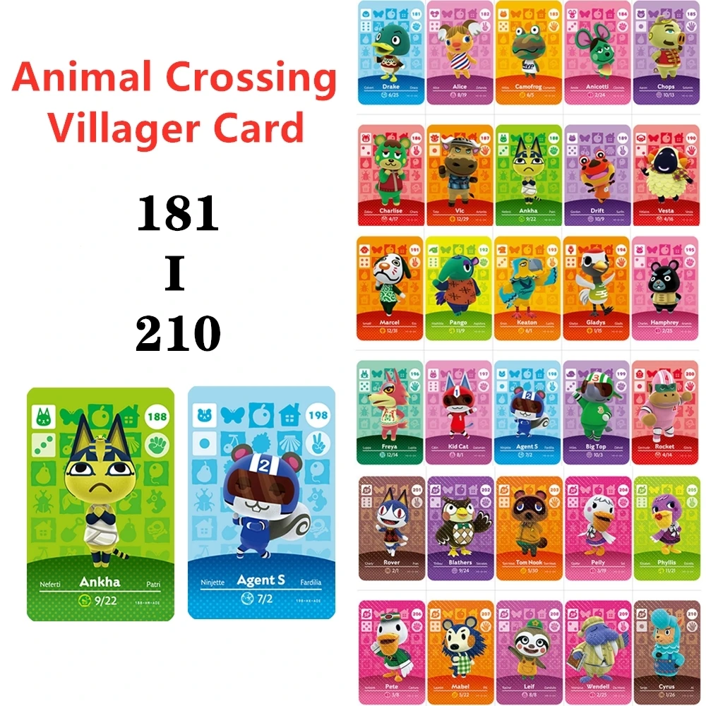 181-210）Animal Crossing New Horizons Drake Gladys Rover Ankha Freya NFC  Villagers Game Card For Amiibo Card NS Switch WiiU 3DS - AliExpress  Security & Protection