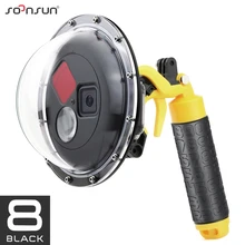 Soonsun 45m filtro de mergulho porta cúpula switchable caso habitação à prova dwaterproof água com gatilho para gopro hero 8 preto ir pro 8 acessórios