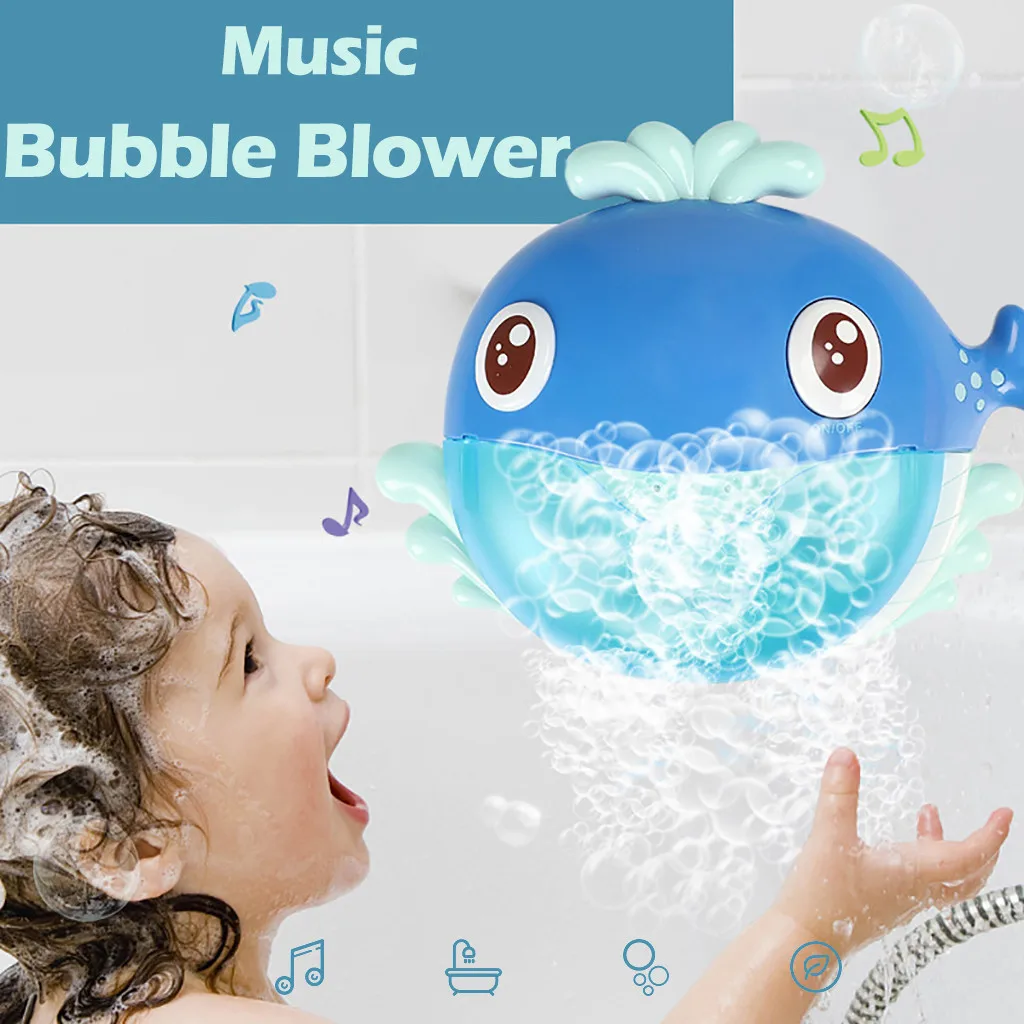 Bubble Machine Tub Whale Automatic Bubble Maker Blower 12 Music Song Bath Toys 
