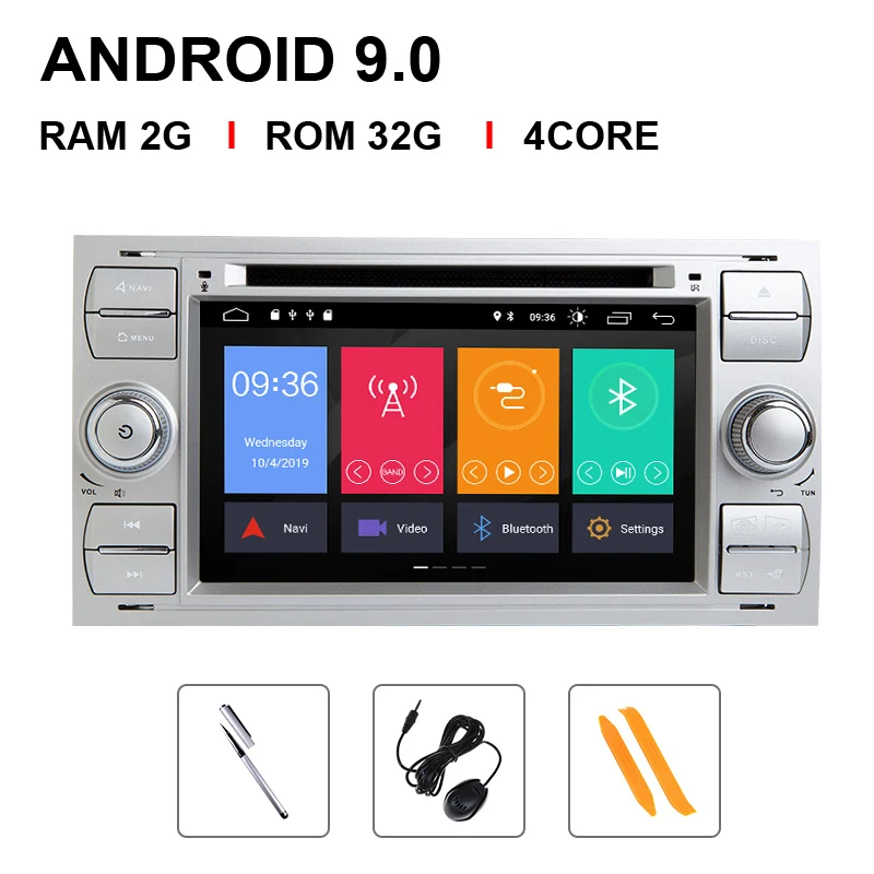 DSP 2 din Android 9 автомобильный Радио мультимедиа для Ford Focus 2 3 mk2 Mondeo 4 Kuga Fiesta Transit подключения S-MAXC-MAX ips 8 Core4G 64G - Цвет: 4 Core 32 ROM