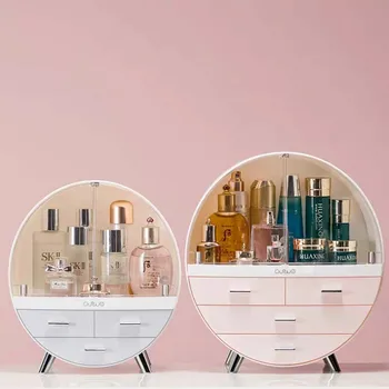 

Europe Cosmetics storage box ins desktop dustproof lipstick artifact dresser brush skincare rack