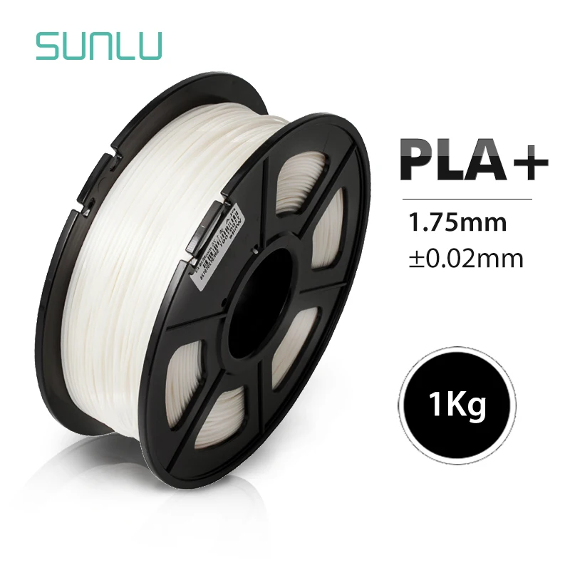 PLA Plus White SUNLU 3D-принтер PLA Plus 1 кг точность измерения+/-0,02 мм нить PLA Plus 1,75 мм для 3D-принтеров экструдер - Цвет: PLA Plus White