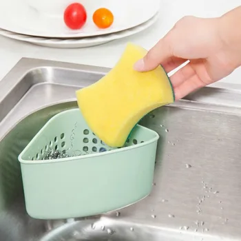 

Kitchen Triangular Sink Strainer Drain Sink Filter Shelf Holder Sponge Caddy Storage Rack Vegetable Fruite Drainer Basket