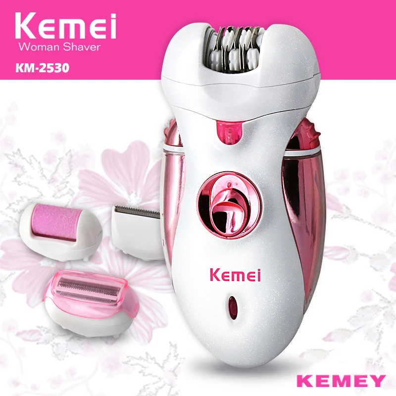 

Kemei Multi-function Rechargeable Electric Ladies Hair Removal Device Razor Beauty Care Tools for Women To Use KM-2530