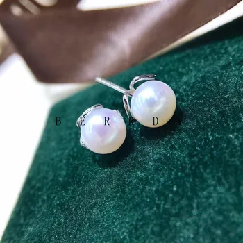 

925 Sterling Silver Earrings Findings Stud Earrings Settings Mountings Parts Mounts for Pearl Jade Corals Stones Beads